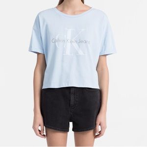 NWT Calvin Klein cropped logo tee :)